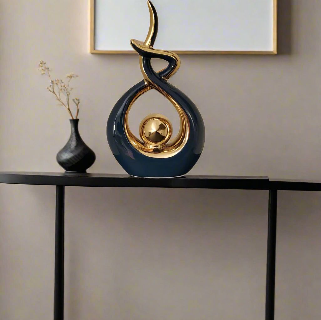 Ember Echoes – Modern Ceramic Home Decor Sculpture Accent