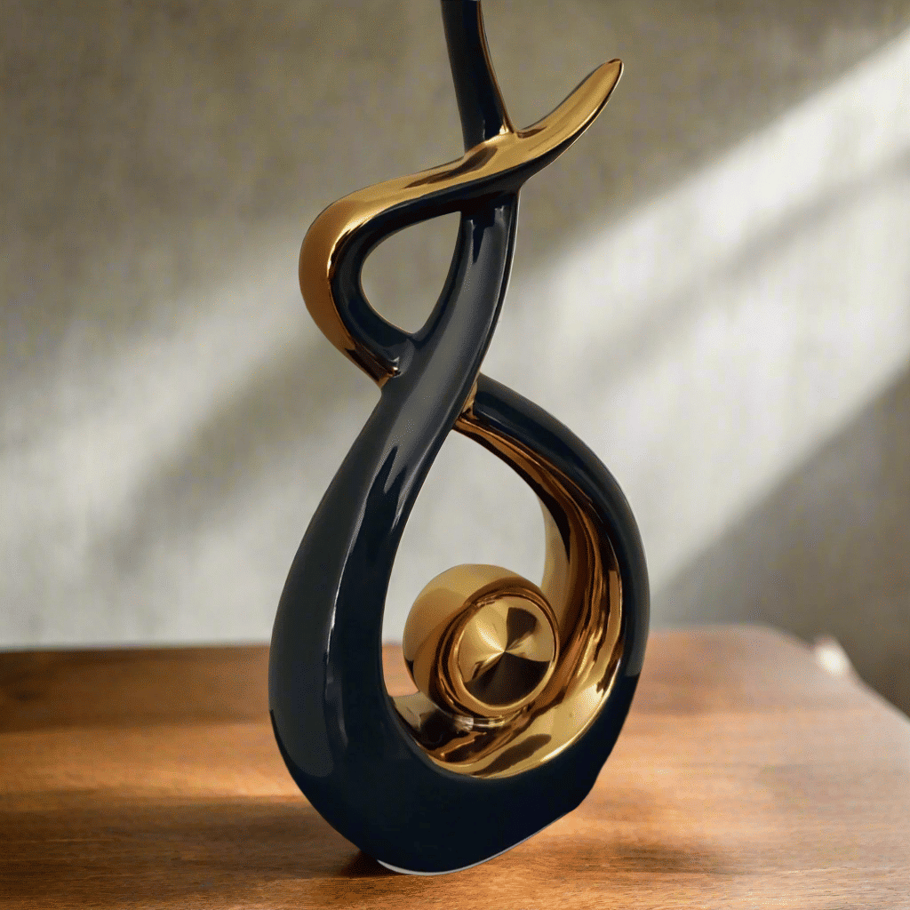 Ember Echoes – Modern Ceramic Home Decor Sculpture Accent