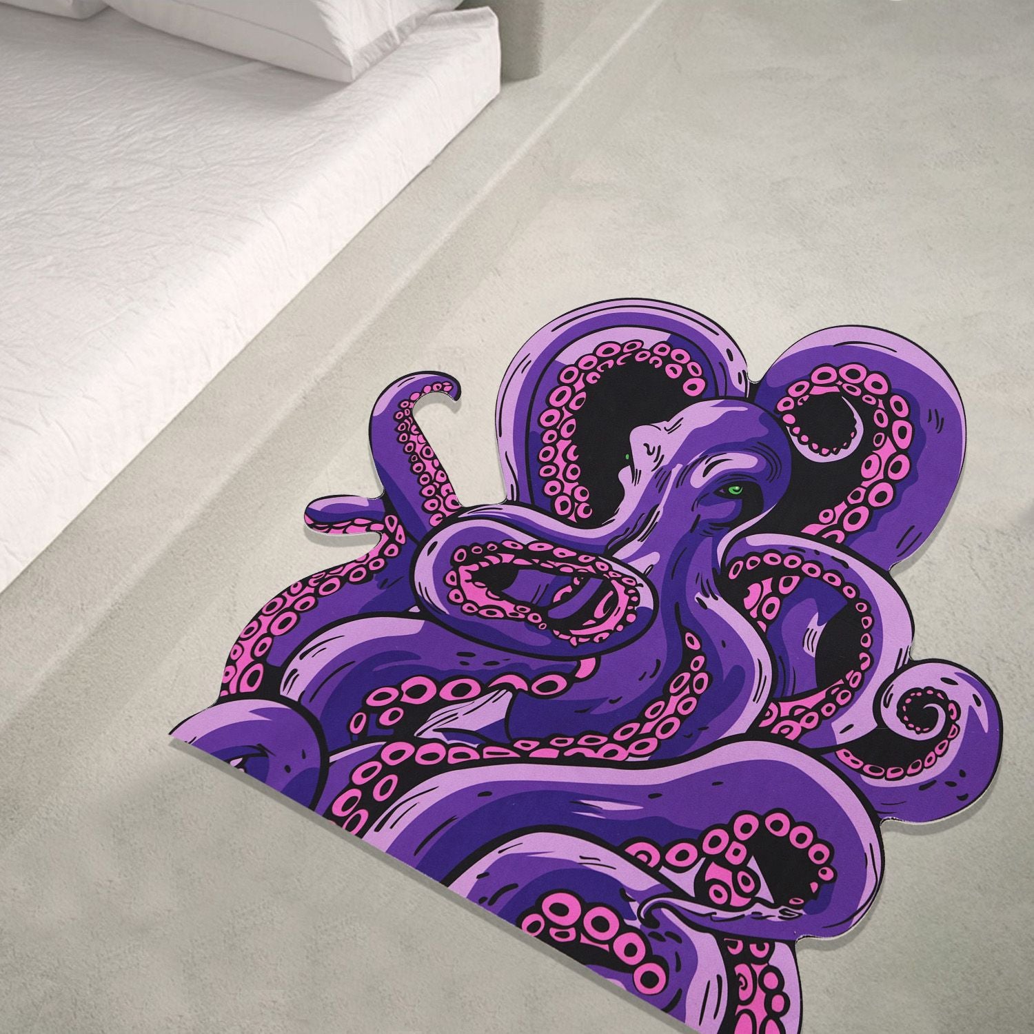 Octopus Bathroom Rug Non-Slip Mat -, Microfiber Absorbent Octopus Rug Non-Slip Backing, Unique Gift and Holiday Decor Rug for Tabletop Role Playing Gamers, Fans and Sailing Enthusiasts