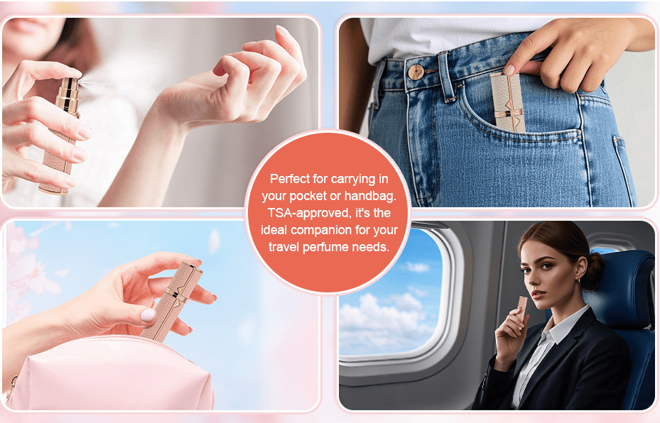 PSLZW003BW   portable perfume bottle, 8ml luxury perfume bottle, 2pc combination sales with black + white magnetic leather leak-proof Refillable perfume bottle perfume atomizer travel mini