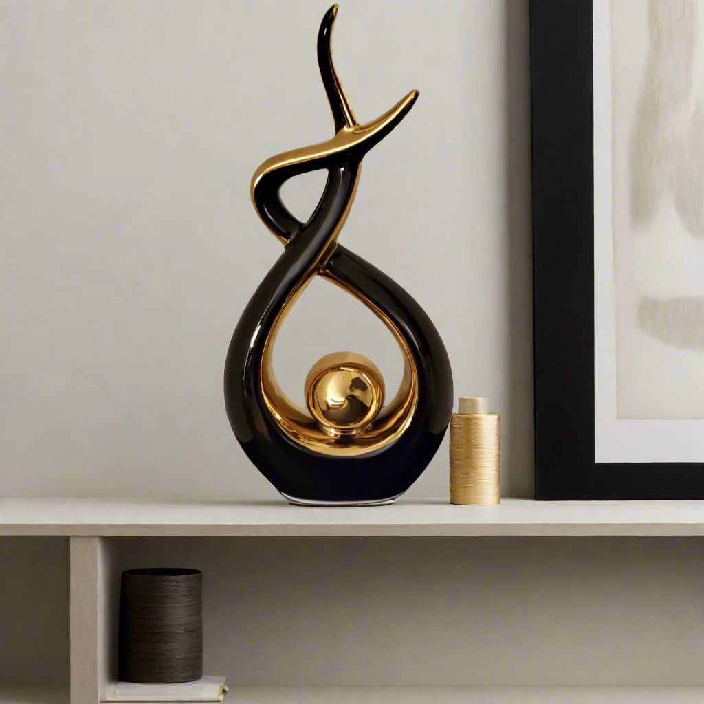 Ember Echoes – Modern Ceramic Home Decor Sculpture Accent