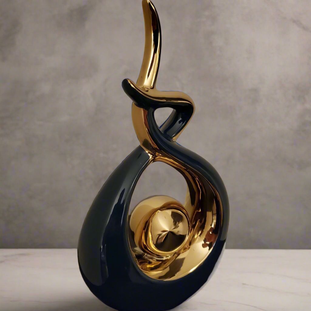 Ember Echoes – Modern Ceramic Home Decor Sculpture Accent