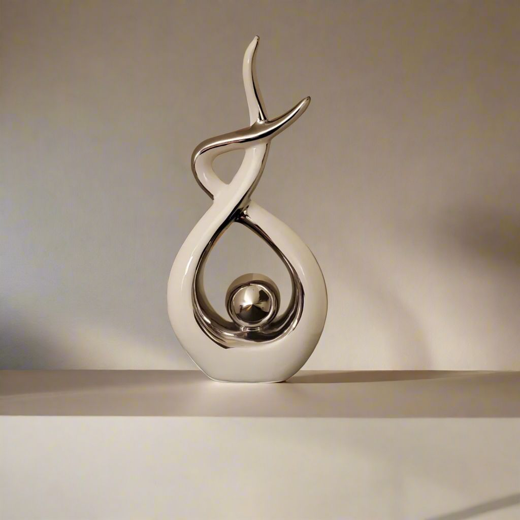 Ember Echoes – Modern Ceramic Home Decor Sculpture Accent