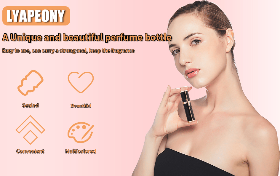 PSLZW003BW   portable perfume bottle, 8ml luxury perfume bottle, 2pc combination sales with black + white magnetic leather leak-proof Refillable perfume bottle perfume atomizer travel mini