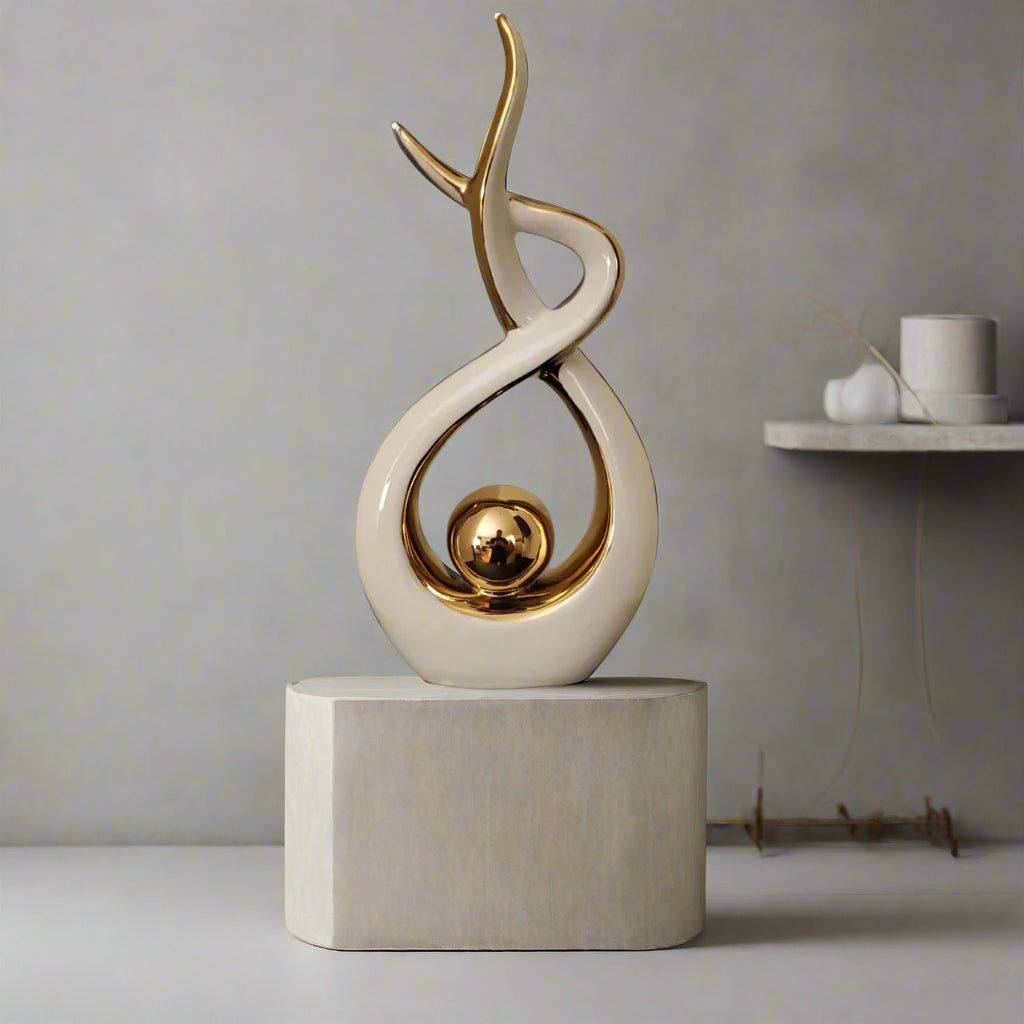 Ember Echoes – Modern Ceramic Home Decor Sculpture Accent