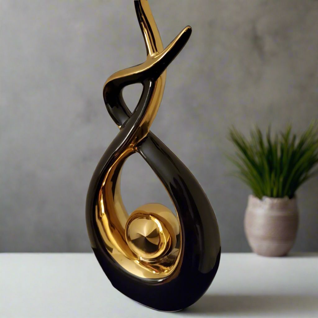 Ember Echoes – Modern Ceramic Home Decor Sculpture Accent