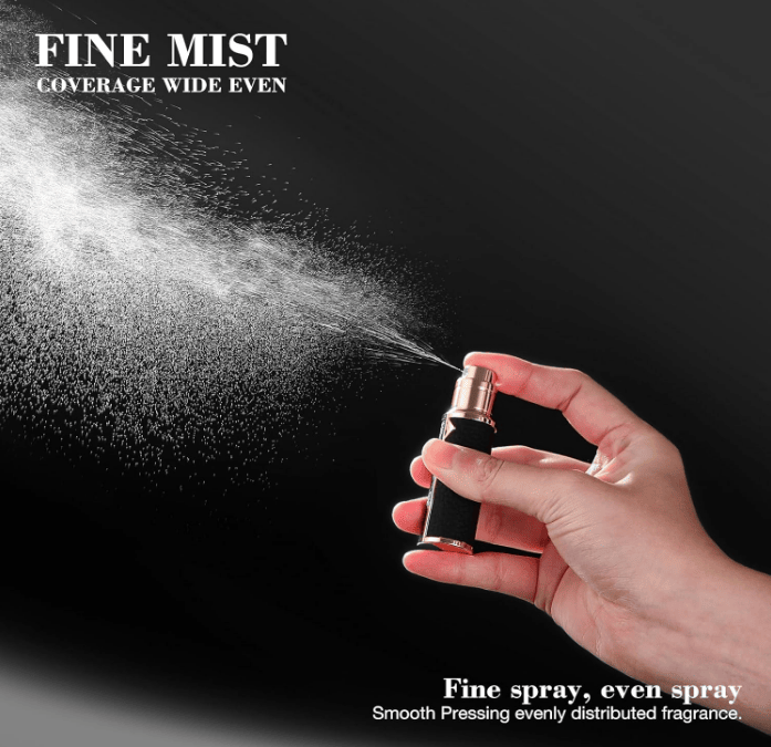 PSLZW003BW   portable perfume bottle, 8ml luxury perfume bottle, 2pc combination sales with black + white magnetic leather leak-proof Refillable perfume bottle perfume atomizer travel mini