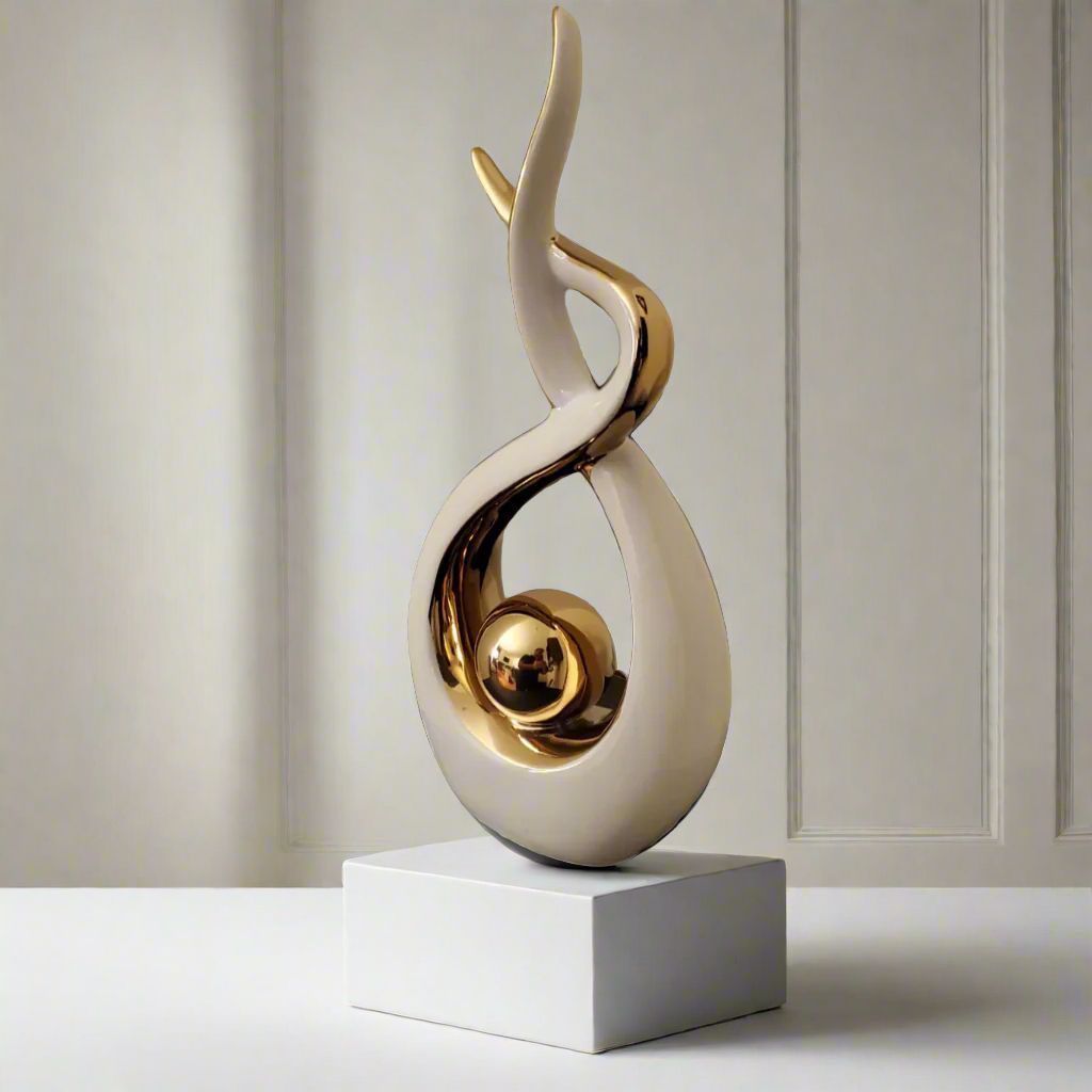 Ember Echoes – Modern Ceramic Home Decor Sculpture Accent